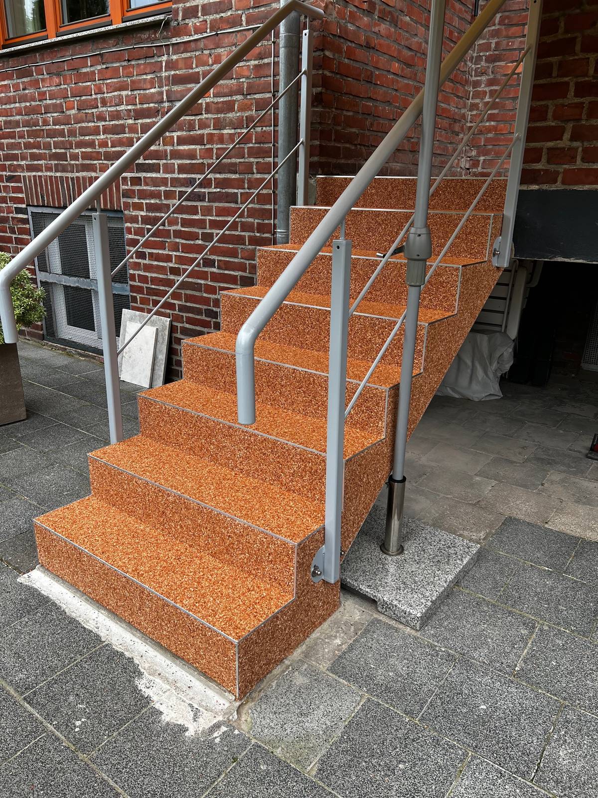 美蒂石红砖别墅暖棕一体式砾石台阶改造案例 | Meidis Resin Binder Red Brick Villa Warm Brown Stair Renovation - 套装图