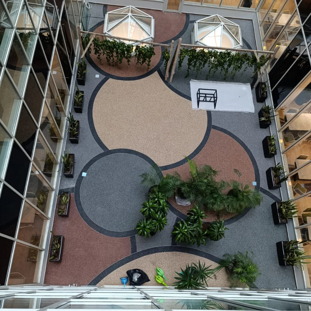 室内案例｜商业中庭餐厅艺术地坪